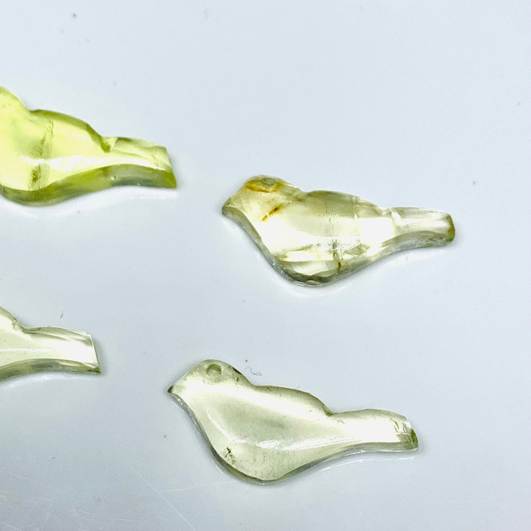 2,3,4,5 Pcs Natural Lemon Quartz Hand Carved Bird Shape, Carved Bird Shape Gemstone For Jewellery, Bird Shape Gemstone, 20X8 mm