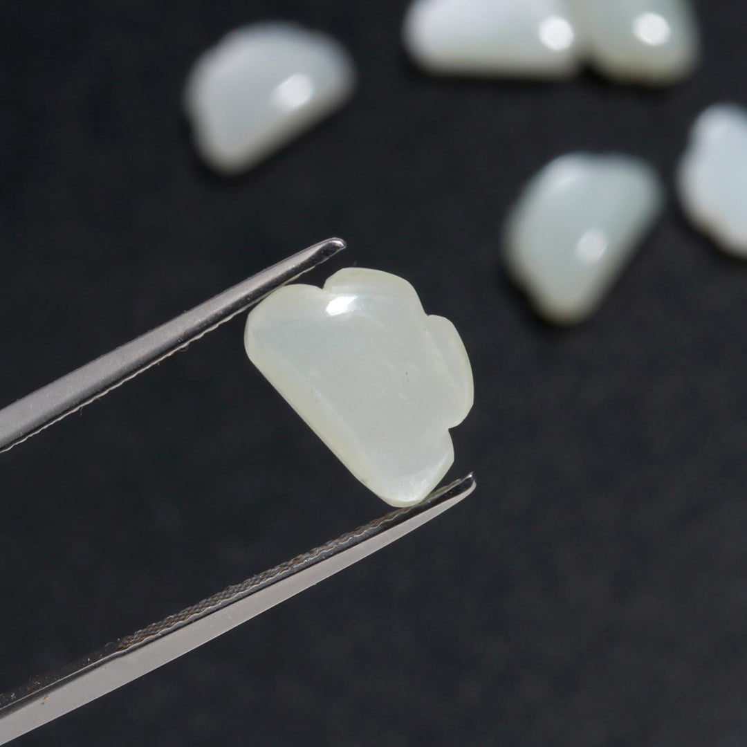 Natural White Moonstone Cloud Shape Beads, AAA Moonstone Cloud Shape Briolettes, Smooth Hand Carved Gemstone, Cloud Shape Charm Beads, 12 MM