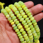 Load image into Gallery viewer, Parrot Green Opal Smooth Rondelle Beads, Neon Green Opal Beads for Jewelry Making, Wholesale Loose Beads 8 - 9 MM Dyed Opal for Craft Making
