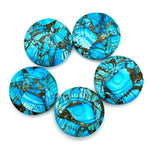 Load image into Gallery viewer, Copper Turquoise Evil Eye Shape Gemstone, AAA Copper Turquoise Hand Carved Stone Beads For Jewelry Making, 28 MM, Round Evil Eye Carving