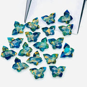 Pretty Butterflies, Mohave Neon Copper Turquoise Butterfly Shape Beads, Faceted Butterfly Gemstone, Neon Turquoise Carving Beads 14x10 MM