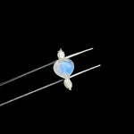 Load image into Gallery viewer, Flashy Rainbow Moonstone and Pearl Charms, AAA Moonstone Heart Silver Charms, Gemstone Beads, Craft Making, 925 Silver Charms Wholesale