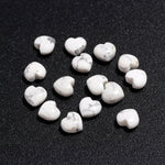 Load image into Gallery viewer, White Howlite Heart Shape Beads, AAA Howlite Heart Shape Smooth Gemstone Beads, Loose Wholesale Heart Charm Beads, 10 MM