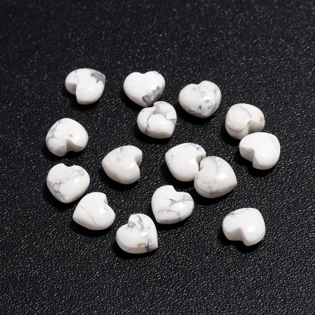 White Howlite Heart Shape Beads, AAA Howlite Heart Shape Smooth Gemstone Beads, Loose Wholesale Heart Charm Beads, 10 MM