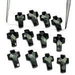 Load image into Gallery viewer, 1,2,3,4,5 pcs Natural Black Onyx Cross Shape Gemstone Beads, Faceted Cross Shape Carving Beads, 15X10 MM Cross Shape Charms, Energy Beads