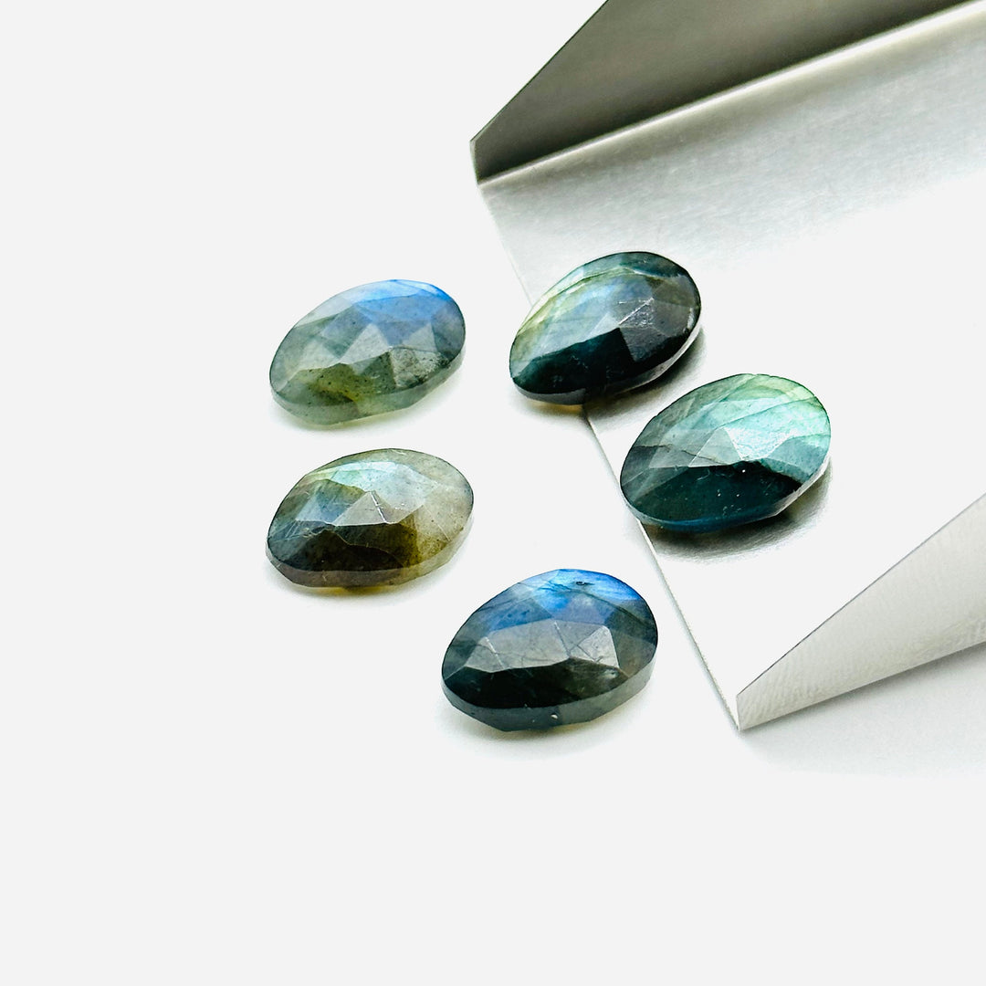 2,3,4,5 pcs A-one quality labradorite Faceted carved Rosecuts, freeform labradorite rosecuts, rosecut gemstone for jewelry 10X14 mm