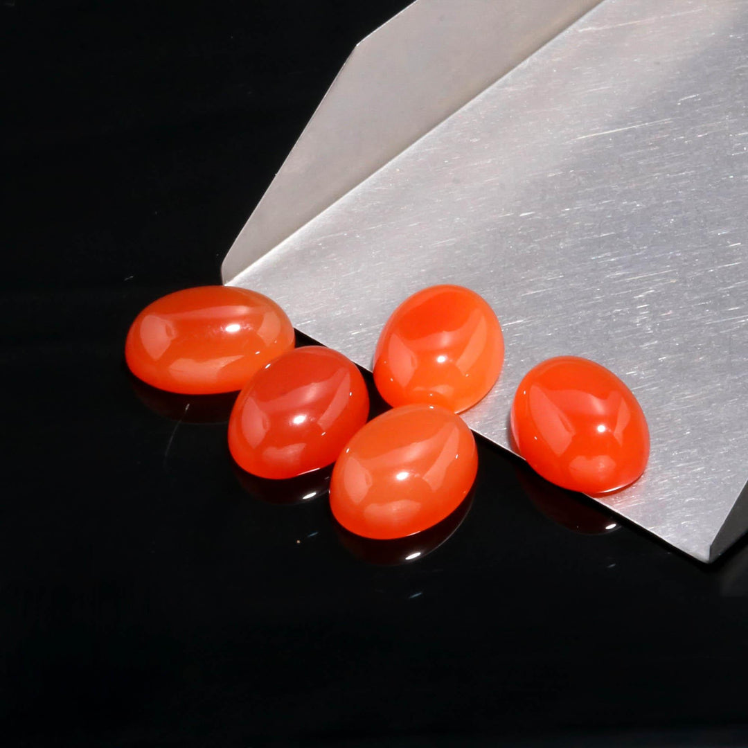 Natural Carnelian Oval Shape Beads, Hand Carved Smooth Gemstone Beads, Loose Carving Beads, Carnelian Oval Charms for Jewelry Making 12X16MM