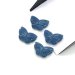 Load image into Gallery viewer, Carved Blue Opal Butterfly Beads: Handmade Gemstone Charms (11x18 MM)