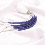 Load image into Gallery viewer, Natural Tanzanite Faceted Tyee Beads, 4 inch Purple Tanzanite Rondelle Beads, Tanzanite Gemstone Wholesale Heishi Beads For Jewelry, 5-7 MM
