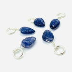 Load image into Gallery viewer, Natural 1 piece iolite Leaf Shape Carved Gemstone Jewellery Making Charm With 925 Silver, Necklace, Bracelet, Earrings Making Charms