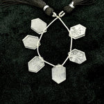 Load image into Gallery viewer, Incarved Crystal Quartz Hexagon Gemstone Beads: Handmade Jewelry Making (11x16 mm)