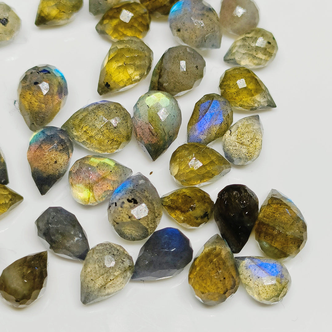 2,3,4,5,6 pcs 100% Natural Labradorite Drop Shape Gemstone, Natural Drop Shape Gemstone, Gemstone for Jewlery, 3X5- 7X4.5 mm (Approx)