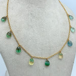 Load image into Gallery viewer, Rainbow Fluorite Pear Shape Beads Necklace, Faceted Drop Chain Necklace, Pear Gemstone Necklace, Women's Gift, Handmade 925 Silver Necklace