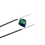 Load image into Gallery viewer, Neon Blue Copper Turquoise Leaf Beads, Faceted Briolette (10x12 mm)
