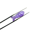 Load image into Gallery viewer, Carved Amethyst Fish Charm: Natural Purple Crystal Briolette (25mm)