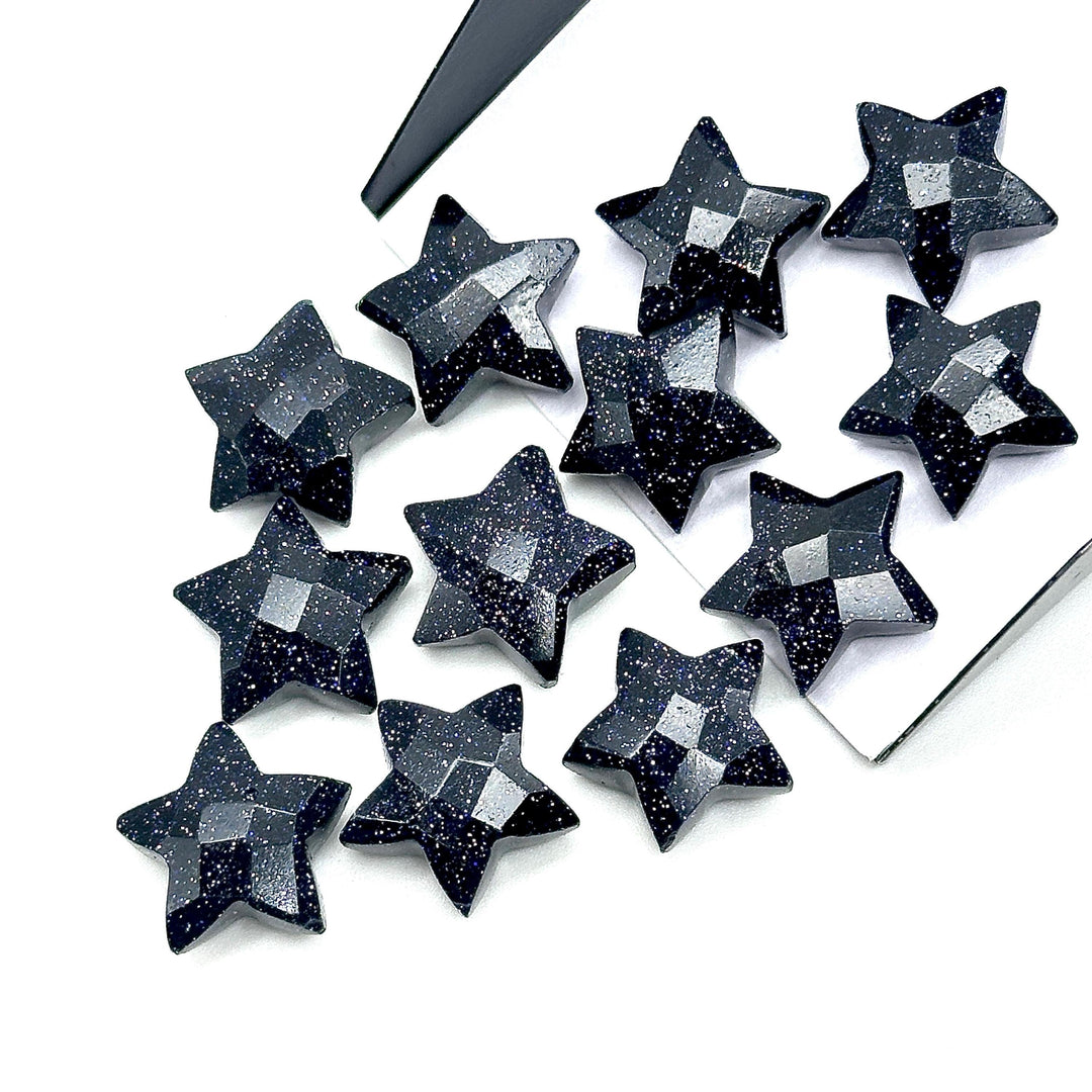AAA Black Sunstone Star Shape Briolettes, Sunstone Star Beads, Hand Carved Sunstone Star for DIY Crafts, Shiny Black Star for Jewelry, 15 MM