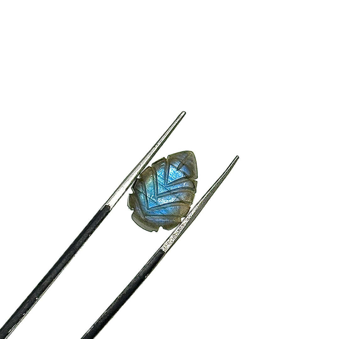 AAA Labradorite Leaf Briolettes: Hand Carved Gemstone Beads (14mm)