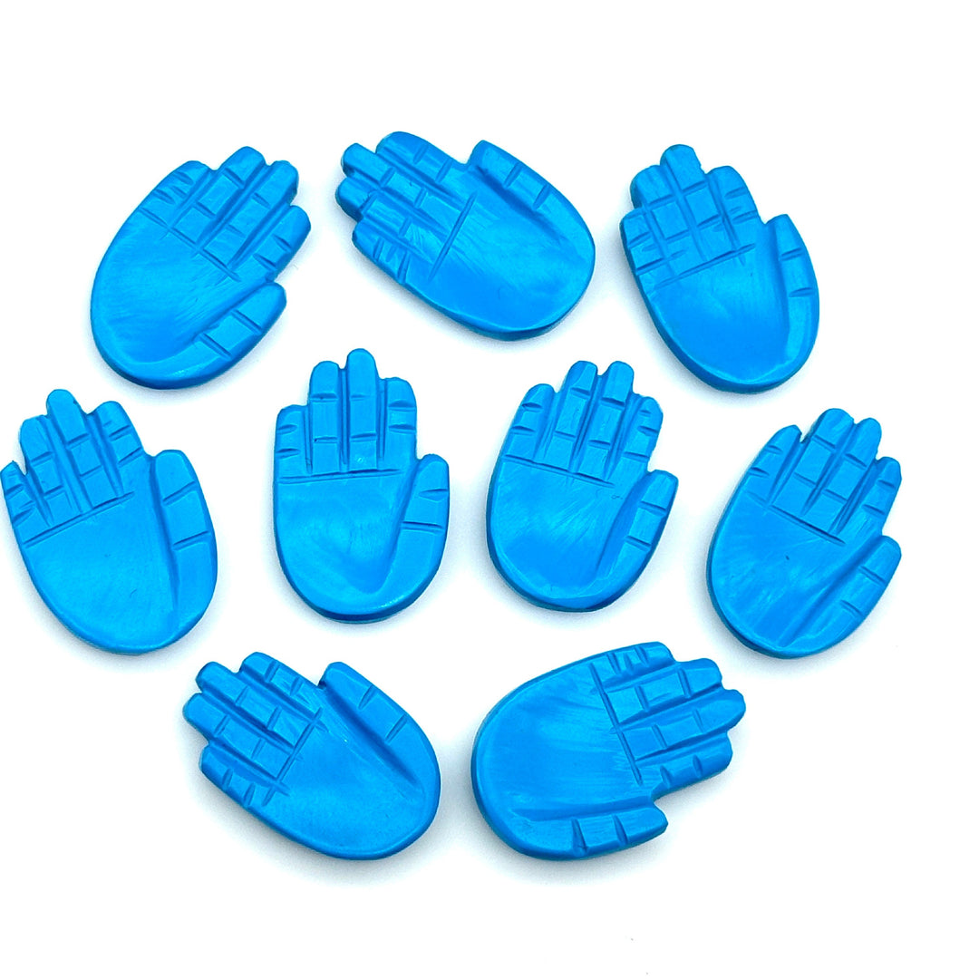 Blue Turquoise Hamsa Shape Carving Gemstones, 25 MM Palm Shape Gemstone, Healing Power Of Hamsa, Hand Carved Jewelry Making Charms
