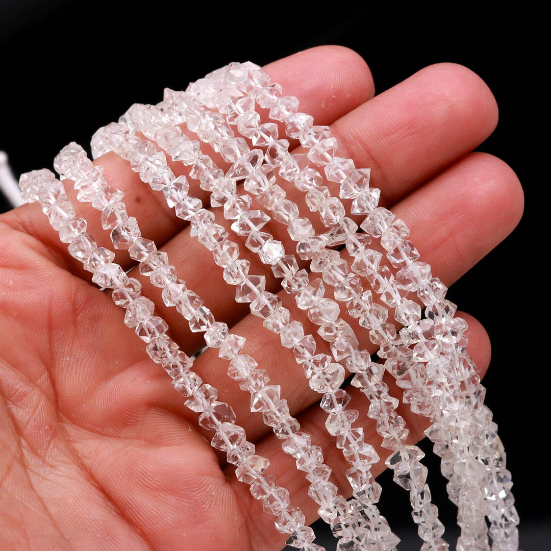 AAA Herkimer Diamond Beads, White Clear Diamond Uncut Beads, Raw Diamond Beads, Herkimer Diamond Nuggets Beads, Diamond Rough Beads, 5 MM