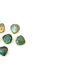 Load image into Gallery viewer, Cute Tiny Labradorite Shell Shape Beads, 8 MM Hand Carved Flashy Seashell, Tiny Carved Beads, Shell Charms, Jewelry &amp; Craft Making Gemstones