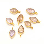 Load image into Gallery viewer, Natural Ametrine Leaf Shape Pendant 15mm, 925 Sterling Silver Gold Plated Charms For DIY Jewelry