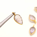 Load image into Gallery viewer, Natural Ametrine Leaf Shape Pendant 15mm, 925 Sterling Silver Gold Plated Charms For DIY Jewelry