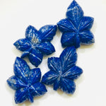 Load image into Gallery viewer, 1,2,3,4,5 pcs  100% Natural Lapis Lazuli Leaf Shape Carved Gemstone, Leaf Shape Carving, Carved Gemstone For Jewellery 22X17 mm