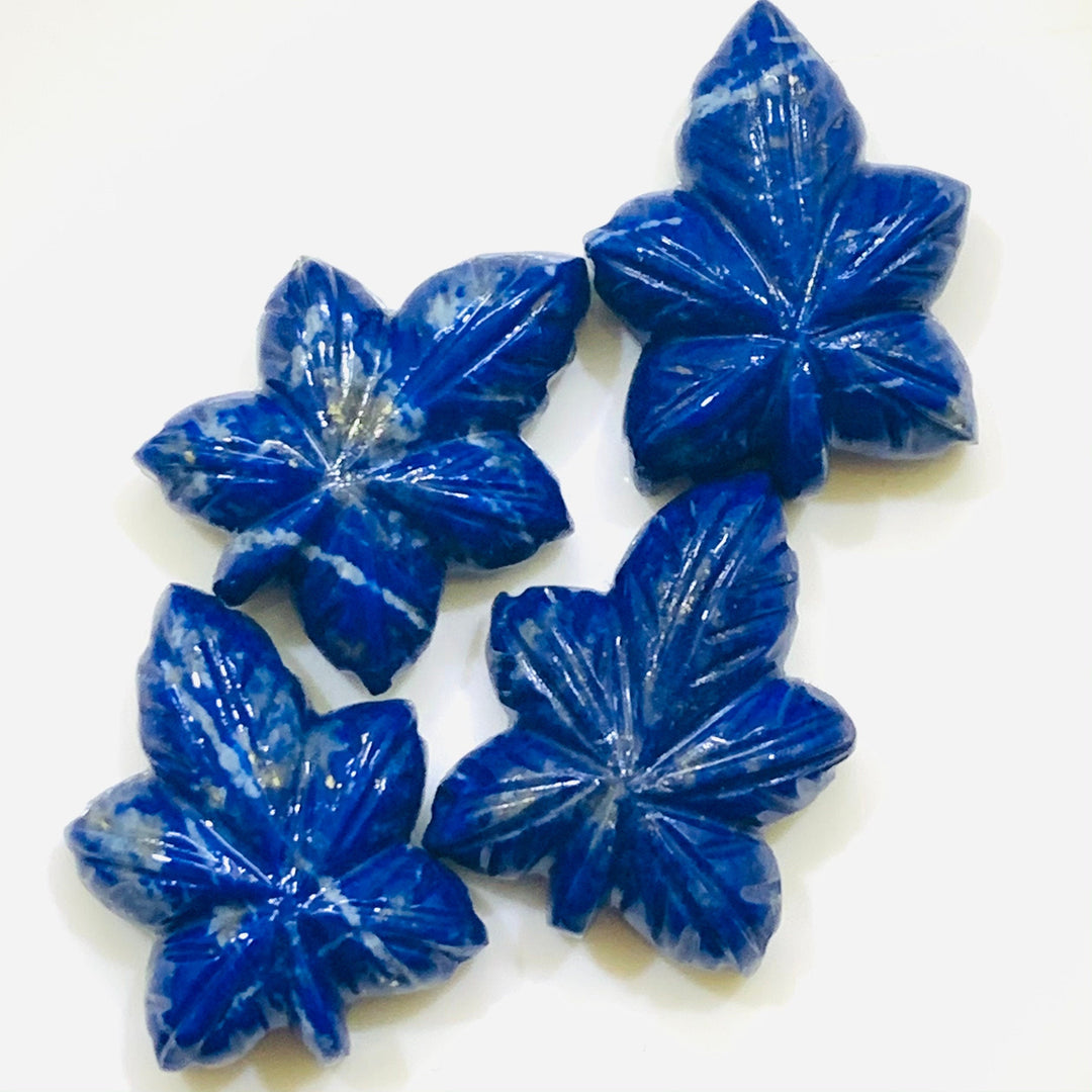 1,2,3,4,5 pcs  100% Natural Lapis Lazuli Leaf Shape Carved Gemstone, Leaf Shape Carving, Carved Gemstone For Jewellery 22X17 mm