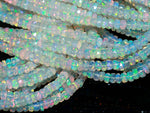 Load image into Gallery viewer, Natural Ethiopian Opal Rondelle Beads, AAA Flashy White Opal Faceted Jewelry Beads, Multi Fire Welo Opal Beads, Wholesale Beads, 4-5 MM