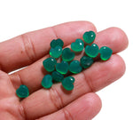 Load image into Gallery viewer, Natural Green Onyx Heart Shape Beads, Green Onyx Heart Shape Charms, Mini Plain Heart Briolette's for Jewelry Making, 8 MM Green Charms