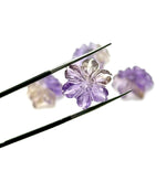 Load image into Gallery viewer, High Quality Ametrine Hand Carved Flower Shape Gemstone, AAA Natural Ametrine Flower Carving, Double Color Ametrine Flower Charm, 12 MM