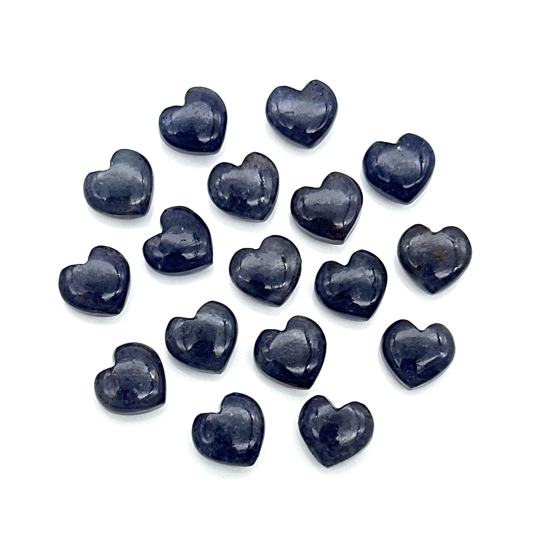AAA Iolite Heart Beads: 10mm Smooth Gemstone Charms