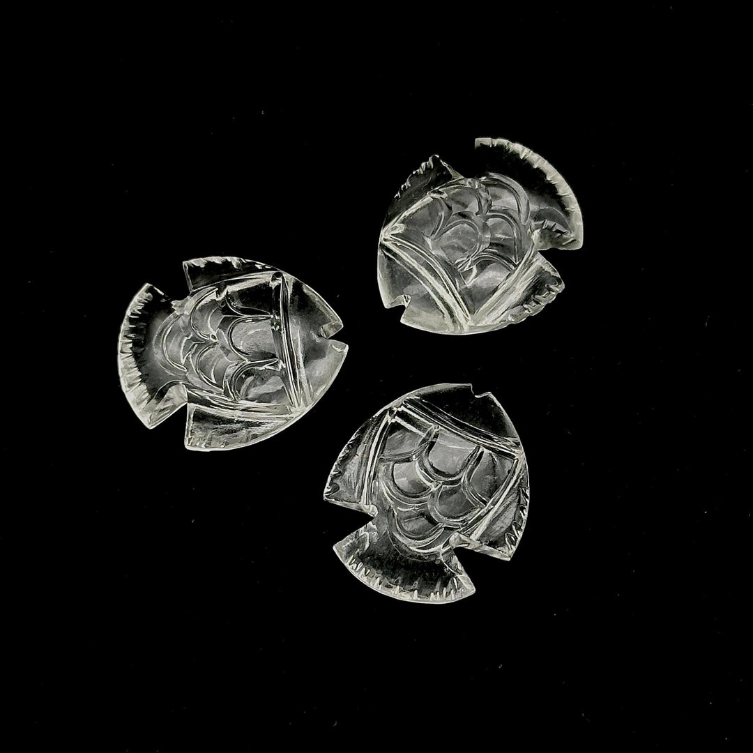 Natural Crystal Quartz Fish Shape Gemstone, Clear Quartz Fish Shape Stone, Wholesale Fish Carved Gemstones, Fish Charms Beads, 19X21 MM