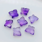 Natural Amethyst Butterfly Shape Carved Briolettes Beads, Smooth Butterfly Shape Gemstone Beads, butterfly, Fancy Charm Beads 13X9-14X10 MM