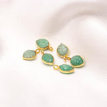 Load image into Gallery viewer, Natural Amazonite Leaf Shape Pendant 15mm, 925 Sterling Silver Gold Charms For Making Jewelry