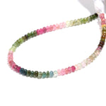 Load image into Gallery viewer, Watermelon Tourmaline Smooth Rondelle Beads, Natural Multi Tourmaline Plain Rondelle Wholesale Beads for Jewelry Making, 4 MM 8 Inches