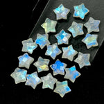 Load image into Gallery viewer, Rainbow Moonstone Star Beads: Faceted Briolette Charms, 12mm