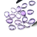 Load image into Gallery viewer, AAA+ Quality Pink Amethyst Faceted Pear Shape Beads, 9X12 MM Pink Briolette's Beads, Matched Pairs, Jewelry Making Pear Shape Beads