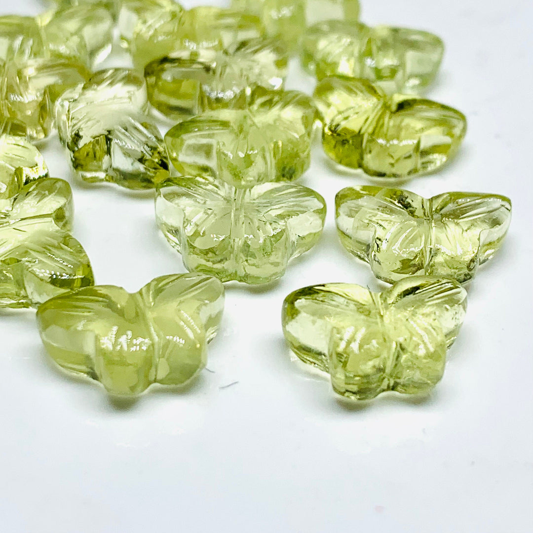 2,3,4,5,6 100% Natural Lemon quartz Butterfly Shape Carving ,Hand carved Butterfly shape Gemstone, carved Gemstone jewellery Making,12X7 mm