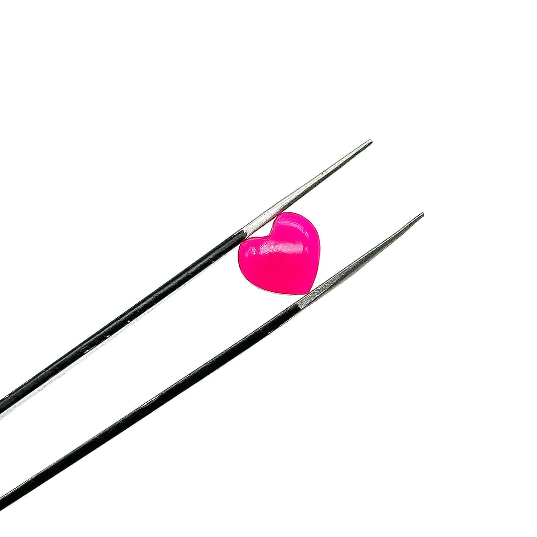 Dazzling Hot Pink Chalcedony Heart Beads, Pink Chalcedony Smooth Heart Shape Beads, Loose Gemstones, 10 MM Heart Charms for Jewelry Making