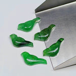 Load image into Gallery viewer, 2,3,4,5 Pcs Natural Green Strawberry Hand Carved Bird Shape, Carved Bird Shape Gemstone For Jewellery, Bird Shape Gemstone, 20X8 mm