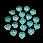Load image into Gallery viewer, Beautiful Aqua Chalcedony Heart Shape Beads, Hand Carved Heart Charms for Jewelry Making, Faceted Heart Shape Briolette's, 13 MM