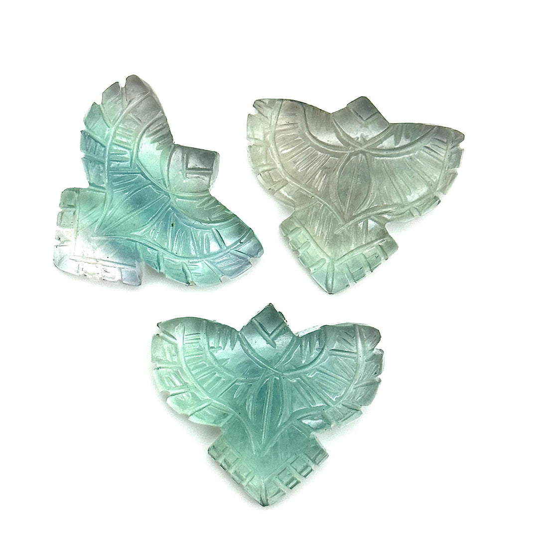 Carved Green Fluorite Eagle Shape Stone, Natural Green Fluorite Hand Carved Eagle Shape Gemstone, Jewelry Making, Bird Shape Carving, 30 MM