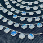Load image into Gallery viewer, High Quality Natural Rainbow Moonstone Smooth Heart Shape Beads, 10X10 mm Blue Flashy Rainbow Moonstone Loose Beads For Earrings Making
