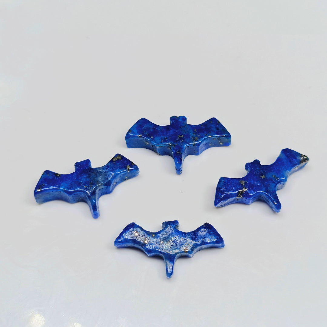 2,3,4,5 Pcs Natural Lapis Lazuli Hand Carved Bat Shape, Bat Shape Gemstone For Jewellery, Bat Shape Gemstone, 20X10 mm