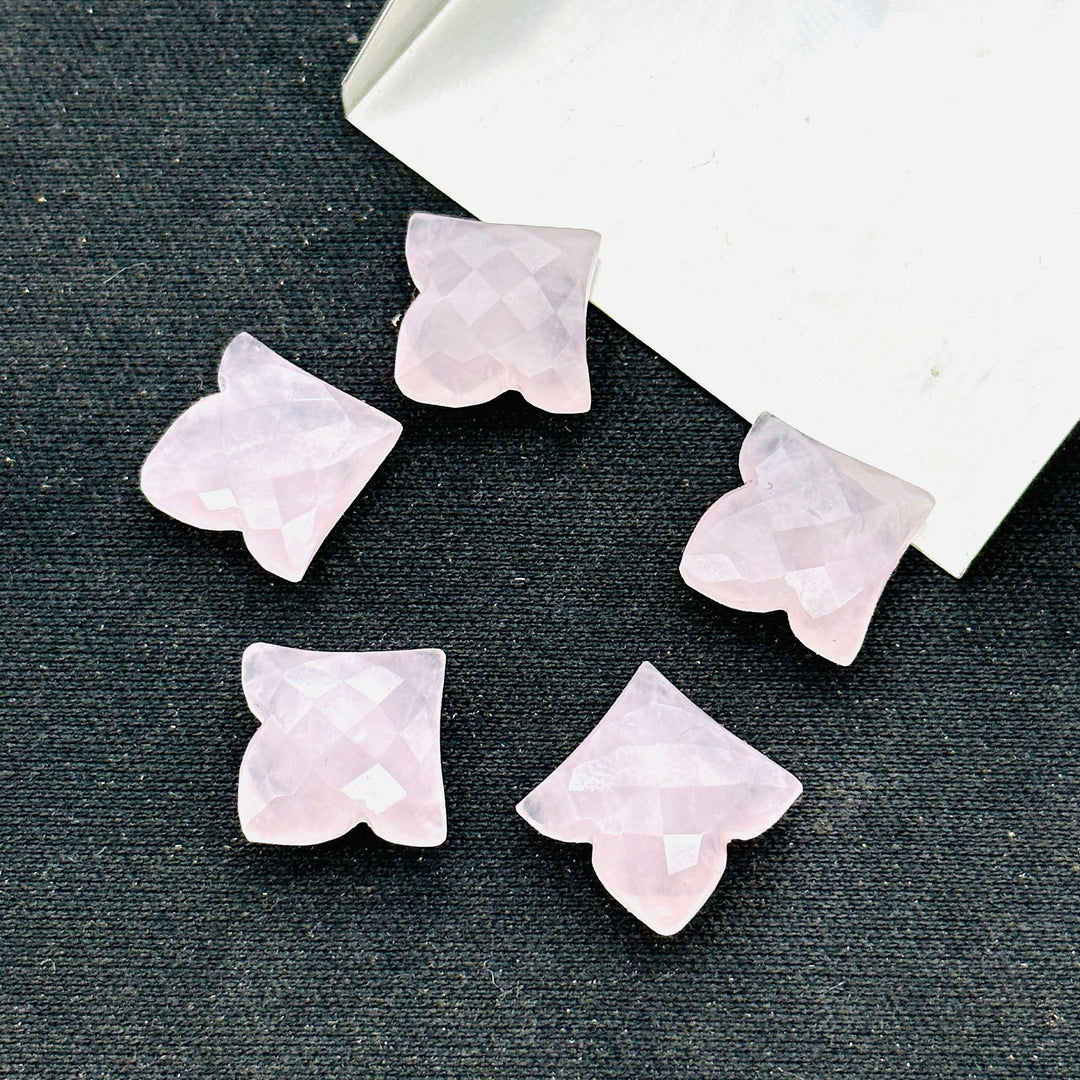 2,3,4,5,6 Pcs 100% Natural rose quartz fancy Shape Jewlery Making Loose Gemstone, faceted Gemstone, Gemstone for Jewlery 11X12mm.