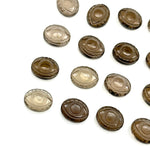 Load image into Gallery viewer, Natural Smokey Quartz Evil Eye Beads, Hand Carved Gemstone Beads, Loose Oval Eye Beads, Evil Eye Charm Beads, Loose Carving Beads 10X12 MM