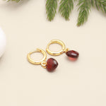 Load image into Gallery viewer, AAA Garnet Earrings, Natural Granet Faceted Heart Shape Earrings, Fancy Girls Jewelry, January Birthstone Gift, 8 MM Heart Jewelry for Her