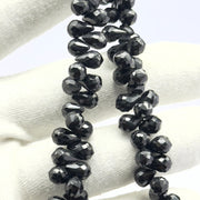 AMAZING BLACK SPINEL Faceted Drop Shape Beads, 5X7 mm Faceted Black Spinel Briolette's, Jewelry Making Side Cut Wholesale Earrings Beads