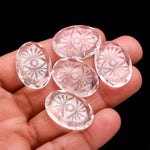 Load image into Gallery viewer, Crystal Quartz Evil Eye Shape Carving, Clear Crystal Evil Eye Hand Carved Gemstone Beads for Jewelry Making, 25 MM Carved Evil Stone
